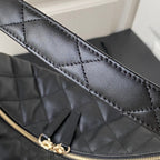 CHANEL LARGE HOBO 37CM BLACK LAMBSKIN GOLD HARDWARE