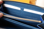 LOUIS VUITTON LV MONOGRAM DENIM LEATHER 19CM LONG WALLET