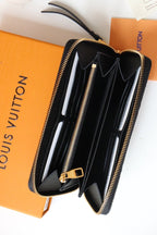 LOUIS VUITTON LV ZIPPY WALLET LONG PURSE BLACK MONOGRAM EMPREINTE LEATHER