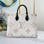 LOUIS VUITTON ONTHEGO 35 WHITE BROWN MONOGRAM CANVAS