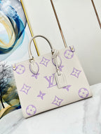 LOUIS VUITTON ONTHEGO 35 WHITE PURPLE MONOGRAM CANVAS