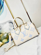 LOUIS VUITTON SPEEDY 20.5 WHITE BLUE MONOGRAM CANVAS
