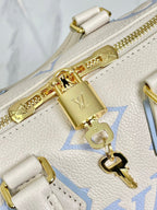 LOUIS VUITTON SPEEDY 20.5 WHITE BLUE MONOGRAM CANVAS