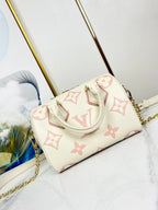 LOUIS VUITTON SPEEDY 20.5 WHITE PINK MONOGRAM CANVAS
