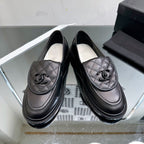 CHANEL Moasins Black Quilted Calfskin