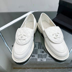 CHANEL Moasins White Quilted Calfskin