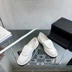 CHANEL Moasins White Quilted Calfskin