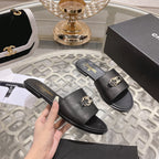 CHANEL Mules Black Shiny Calfskin