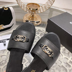 CHANEL Mules Black Shiny Calfskin