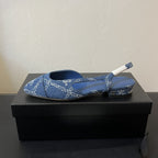 CHANEL slingbacks blue denim