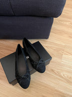 CHANEL ballet flats black denim