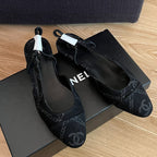 CHANEL slingbacks black denim