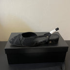 CHANEL slingbacks black denim