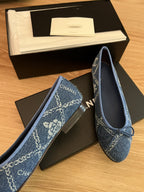 CHANEL ballet flats blue denim
