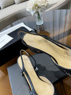 CHANEL high slingbacks black quilted lambskin