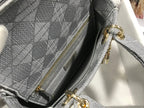 DIOR MEDIUM LADY D-LITE 24 GRAY CANNAGE EMBROIDERY