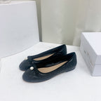 DIOR CD BALLET FLAT BLACK MOP FRONT