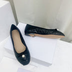 DIOR CD BALLET FLAT BLACK MOP FRONT