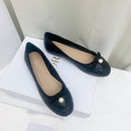 DIOR CD BALLET FLAT BLACK MOP FRONT