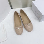 DIOR CD BALLET FLAT BEIGE MOP FRONT