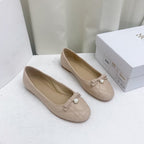 DIOR CD BALLET FLAT BEIGE MOP FRONT