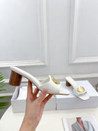 DIOR CD FOREVER HEELED 5CM WHITE