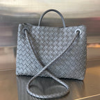 BOTTEGA VENETA MEDIUM ANDIAMO 32CM DARK GREY LAMBSKIN