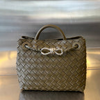 BOTTEGA VENETA SMALL ANDIAMO 25CM DARK OLIVE LAMBSKIN