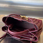 BOTTEGA VENETA SMALL ANDIAMO 25CM DARK RED LAMBSKIN