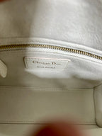 DIOR MINI LADY 17 BUTTERFLY STUD WHITE LAMBSKIN