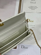 DIOR MISS LADY 21 BUTTERFLY STUD WHITE LAMBSKIN