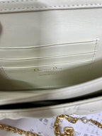 DIOR MISS LADY 21 BUTTERFLY STUD WHITE LAMBSKIN
