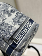 DIOR TRAVEL BACKPACK 20CM WHITE BLUE OBLIQUE JACQUARD