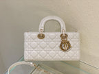 DIOR MEDIUM LADY D-JOY 26 WHITE LAMBSKIN