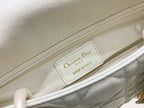 DIOR MICRO LADY D-JOY 16.5 WHITE LAMBSKIN