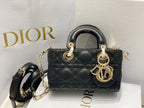 DIOR MICRO LADY D-JOY 16.5 BLACK LAMBSKIN