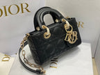 DIOR MICRO LADY D-JOY 16.5 BLACK LAMBSKIN