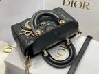 DIOR MICRO LADY D-JOY 16.5 BLACK LAMBSKIN