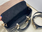 DIOR SMALL LADY D-JOY 22 BLACK LAMBSKIN