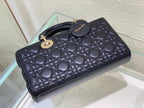 DIOR MEDIUM LADY D-JOY 26 BLACK LAMBSKIN