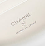 CHANEL VANITY CASE 17 WHITE LAMBSKIN SILVER HARDWARE