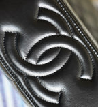 CHANEL VANITY CASE 17 BLACK LAMBSKIN SILVER HARDWARE