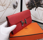 HERMES CLUTCH CONSTANCE 20.5 RED CALFSKIN SILVER HARDWARE