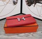HERMES CLUTCH CONSTANCE 20.5 RED CALFSKIN SILVER HARDWARE