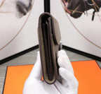 HERMES CLUTCH CONSTANCE 20.5 KHAKI CALFSKIN SILVER HARDWARE