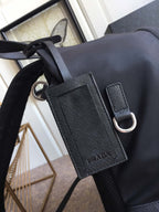 PRADA TRIANGLE LOGO BACKPACK 40 IN BLACK RE-NYLON