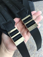 PRADA TRIANGLE LOGO BACKPACK 40 IN BLACK RE-NYLON