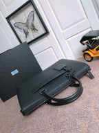 PRADA BRIEFCASE 40 IN BLACK GRAINED CALFSKIN