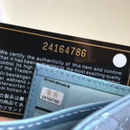 CHANEL FLAP CARD HOLDER 11.5 SKY GRAINED CALFSKIN GOLD ICON