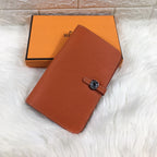 HERMES DOGON WALLET 20 ORANGE GRAINED CALFSKIN